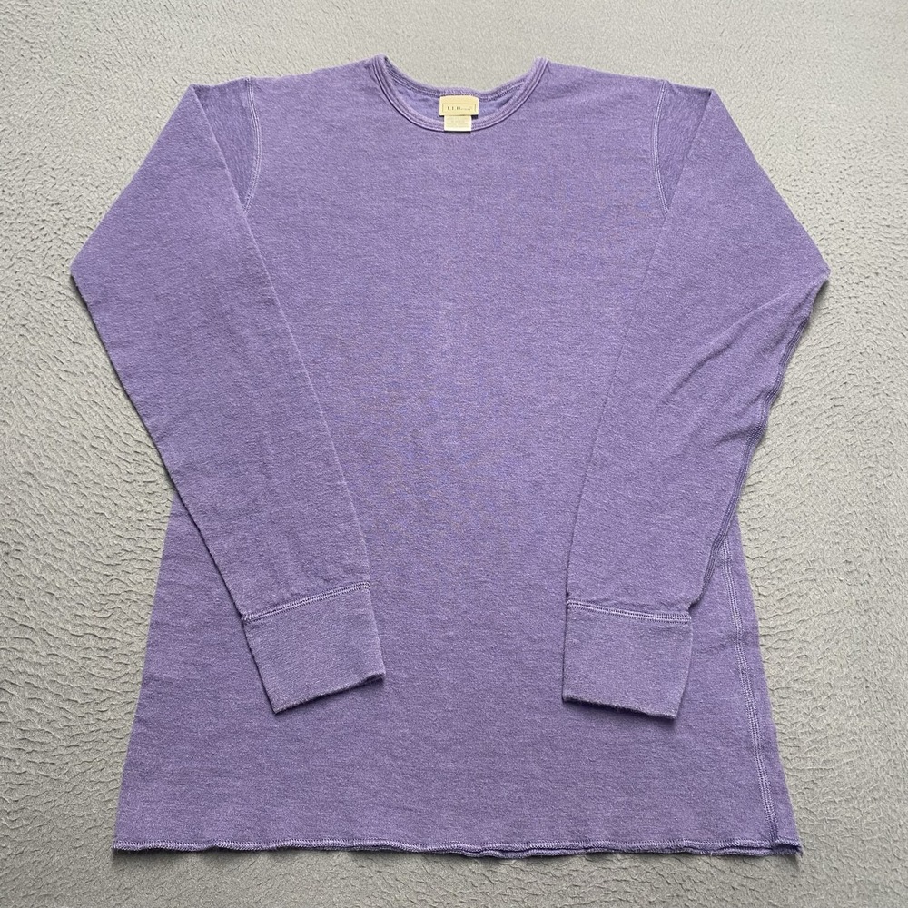 L.L.Bean Shirt Mens Small Purple Long Sleeve Thermal Crewneck Cotton Wool Canada